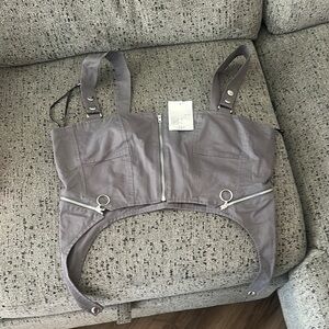 Forever 21 Charcoal Zippered Bustier